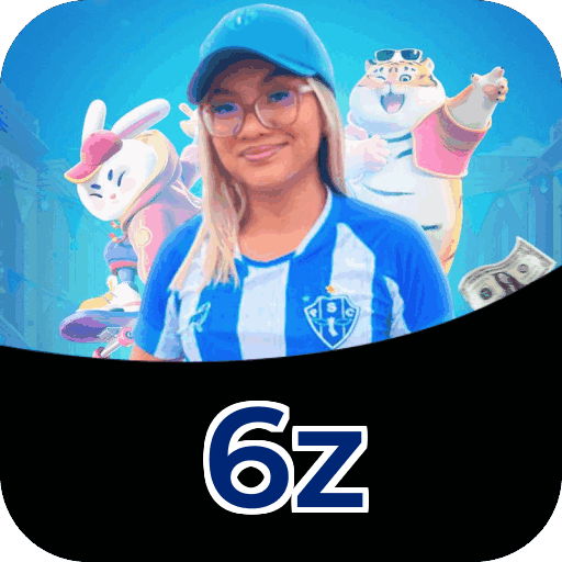Interface do aplicativo 6z mostrando jogos disponíveis no iOS e Android